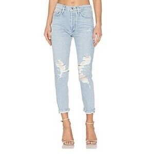 NWT AGOLDE Jamie High Rise Classic Evermore Lt Denim Premium Jeans Size 25